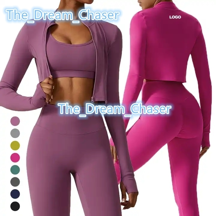 Zipper New Style Slimming Fit Long Sleeved Quick Drying Fitness Outdoor Running Yoga Jacket for Women