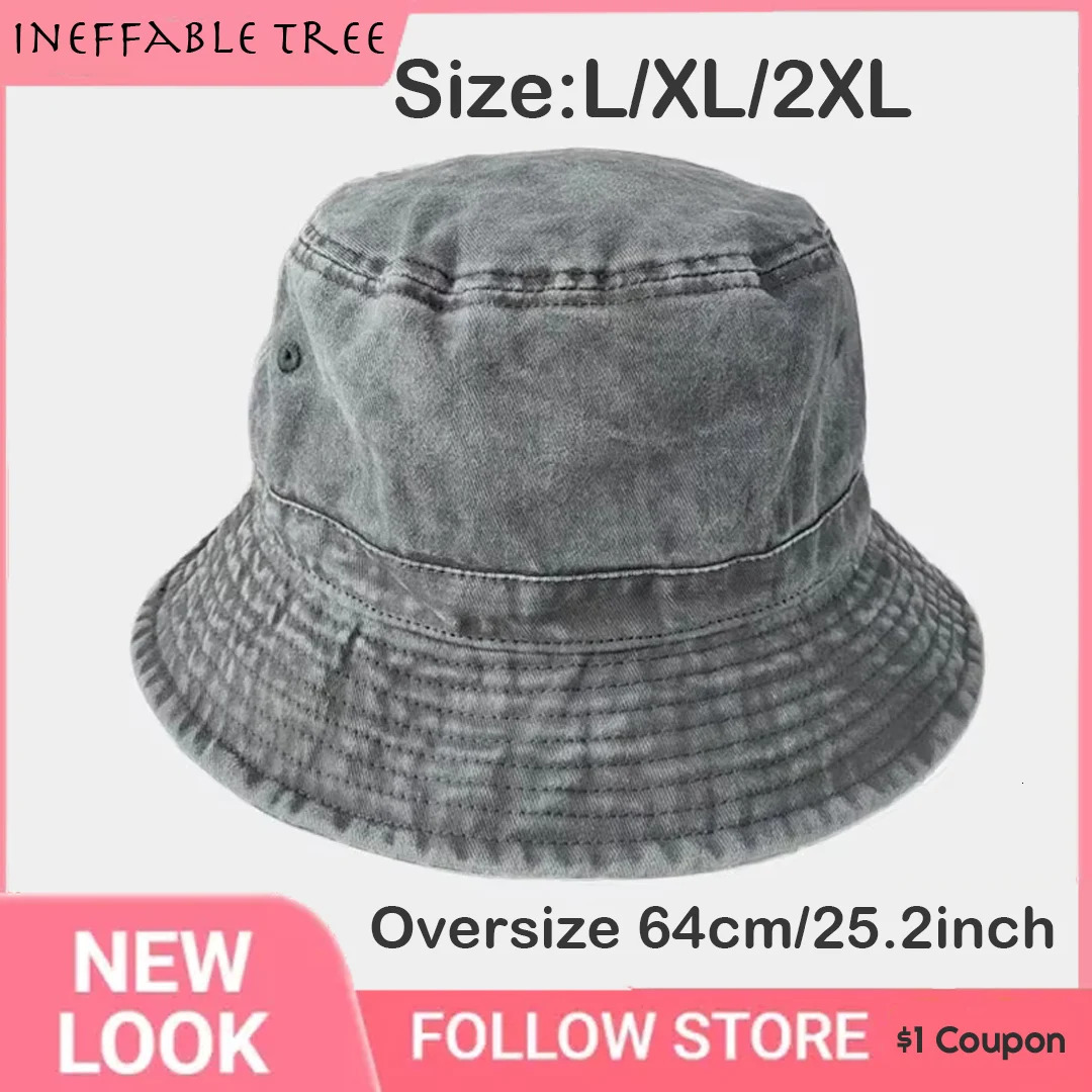 Big Head Plus Size Bucket Hats for Men Women Pure Cotton Panama Fisherman Cap Korean 59cm 60cm 62cm 63cm Sun Hat Bob Homme 250919