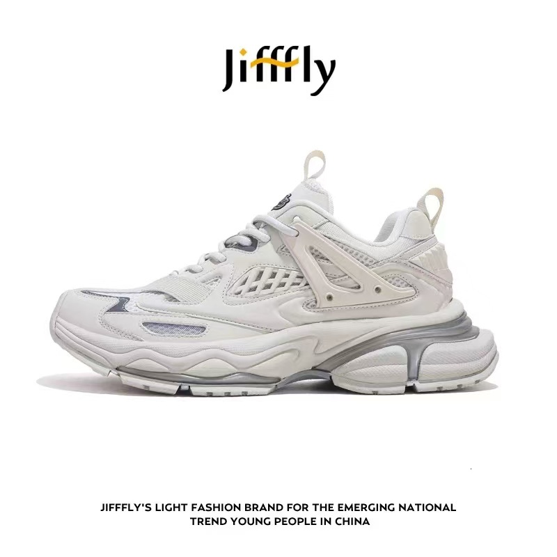 Jifffly silver Dad Sneakers for Women 2025 Autumn Winter Luxury shoes New Style Slimming Luxury bag Ins Trendy Versatile Height-Increasing Sports Shoe