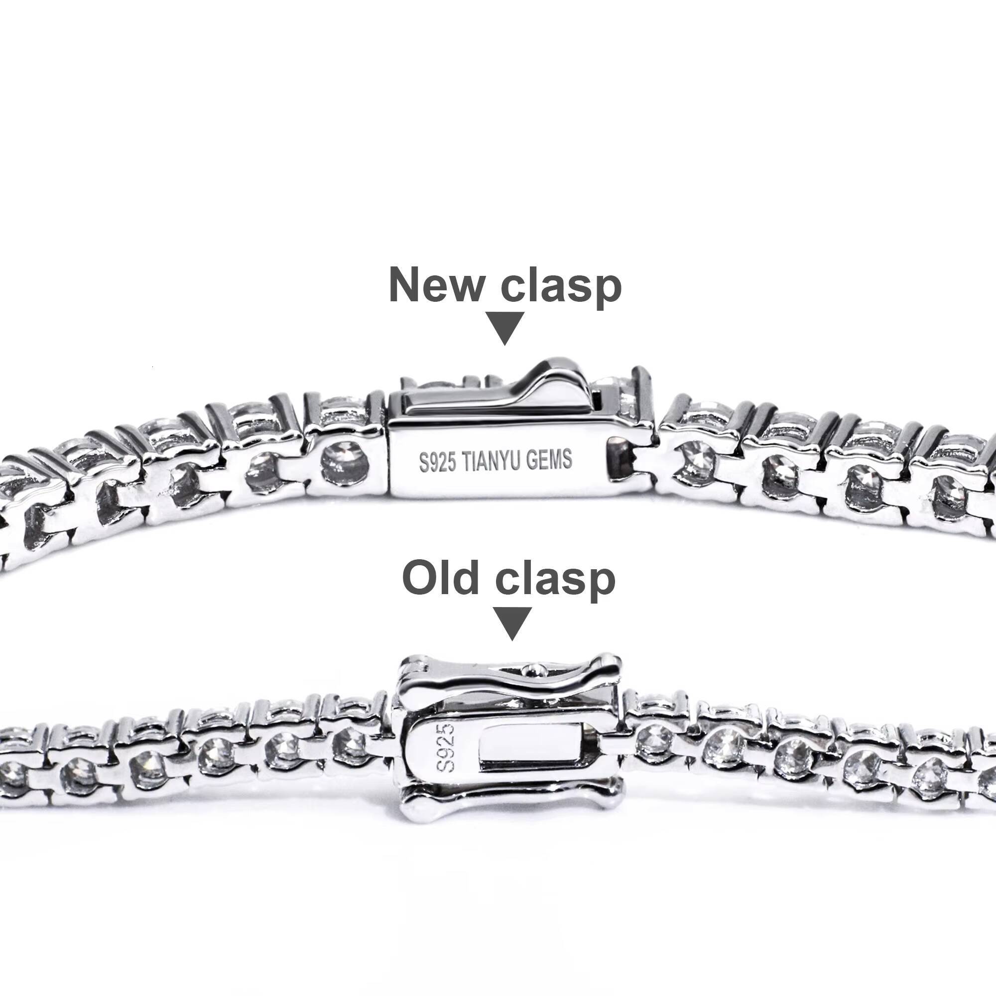 Tianyu USA Warehouse Tennis Bracelet 925 Silver Free Shipping Jewelry 3mm 4mm 5mm VVS Gold Plated Tennis Bracelet Moissanite