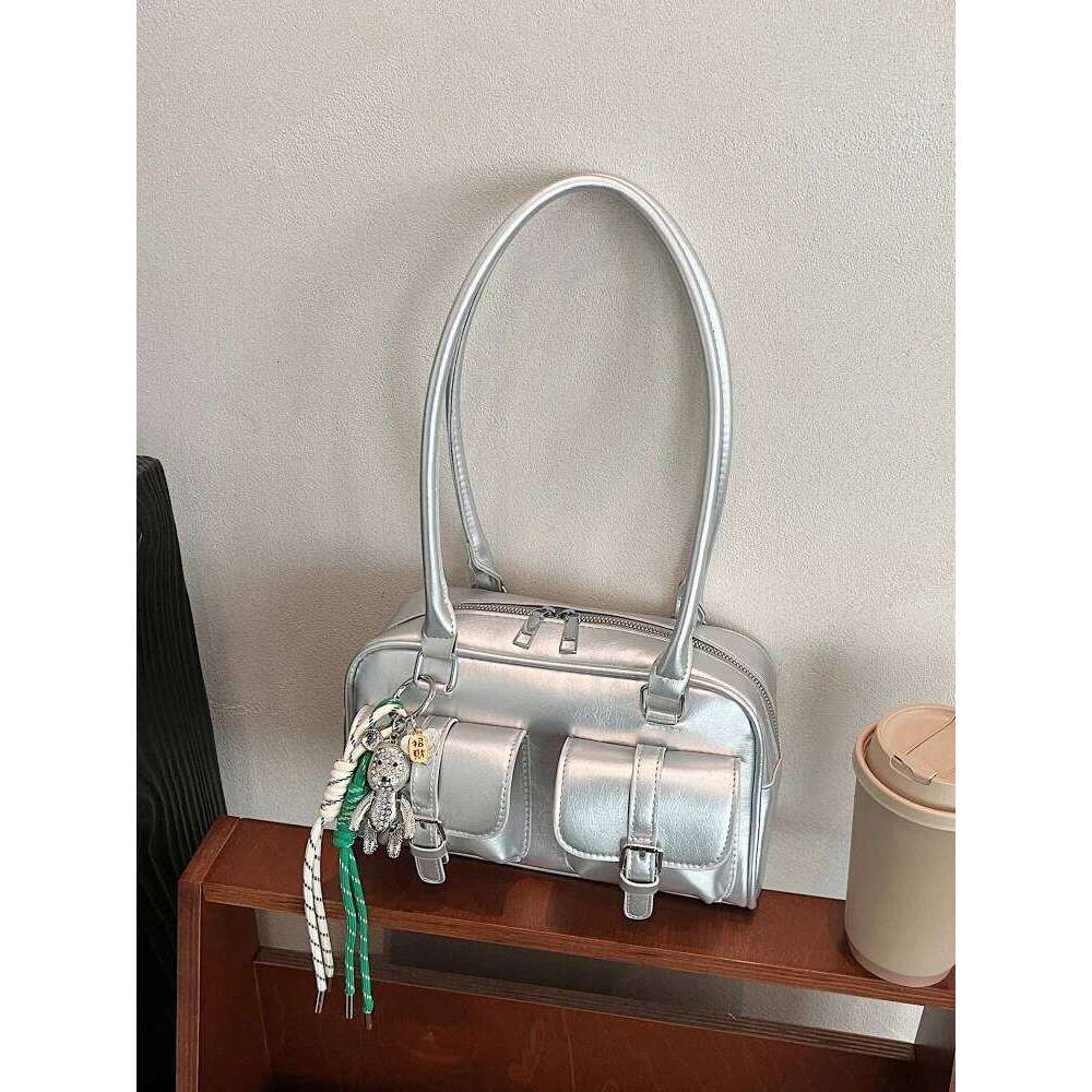 Ele Bowling Women's Handheld Underarm Versatile Trendy oulder Bag for Casual Ocns Soft PU Leather