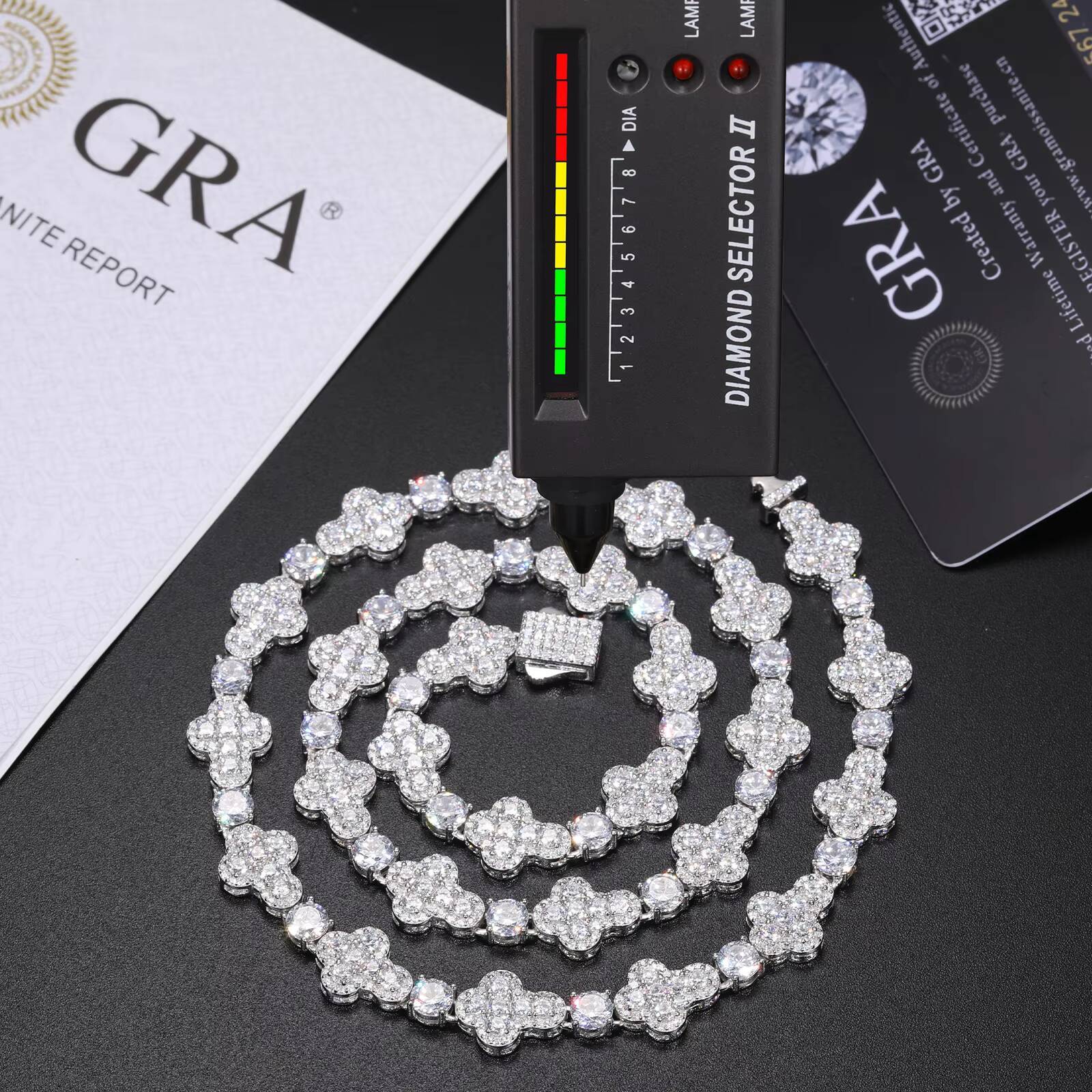 New Design Men Party Jewelry 925 Sterling Silver Tennis Necklace Custom Moissanite Diamond 10mm Cross Halo Cuban Link Chain