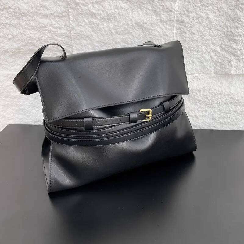2025 Brand Design Shoulder Women Genuine Leather Strap Belt Buckle Tote Bags Tieme Large Capacity Elegant Handbags
