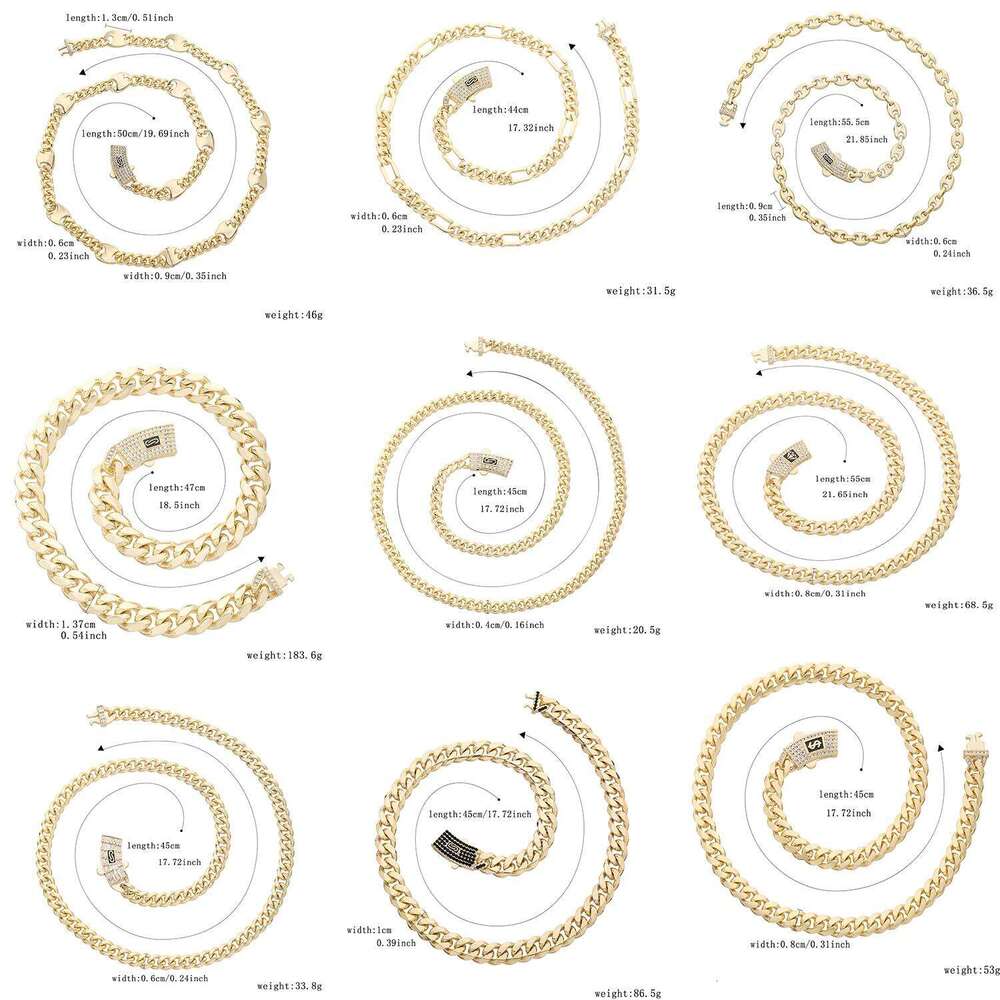 2024 New Monaco Jewelry Necklace Hip-Hop Men and Women's Daily Decoration Chain