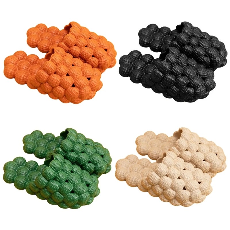 Women Foot Massage Sandals Couple Summer Home Indoor Bathroom Non Slip Slippers Bubble Sandals Unisex Soft Sole Thermo-Changing Spa Footwear Ideal