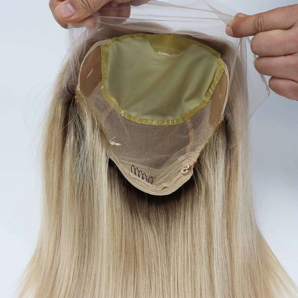 Medical Wig for Women with Virgin European Silk Top PU Silicone Edges Soft Fabric Net Ombre Root and Baby Hair