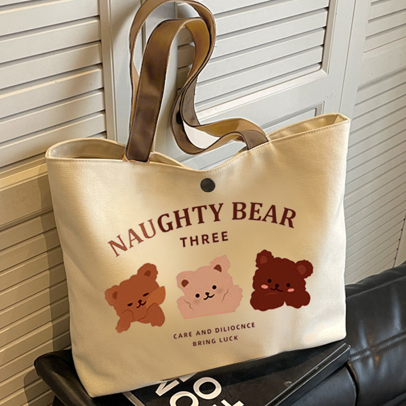 Women's commuting handbag new canvas shoulder bag cute printed large capacity fashionable designer bag women's shoulder bag luxury handbag