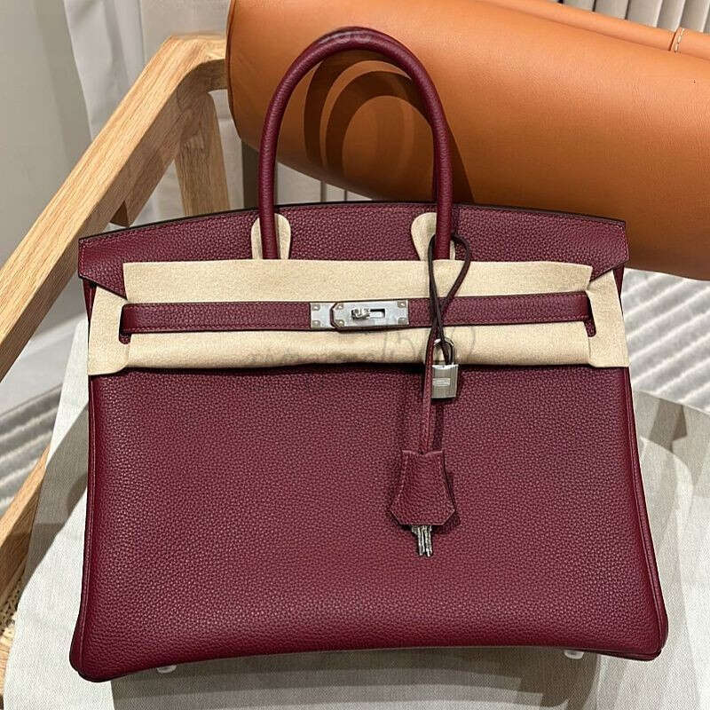 Hemmes Bag Hemese Handbag Exempt From Customs Duty Designer Womens Brown Handbag 25Cm Genuine Leather Lock Inner Zipper Pocket Fashion Shoulder Bag 423