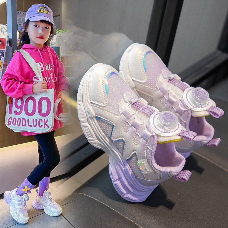 Girls' princess shoes, young children's sports shoes, spring and autumn new elementary school shoes, multifunctional mesh breathable childre