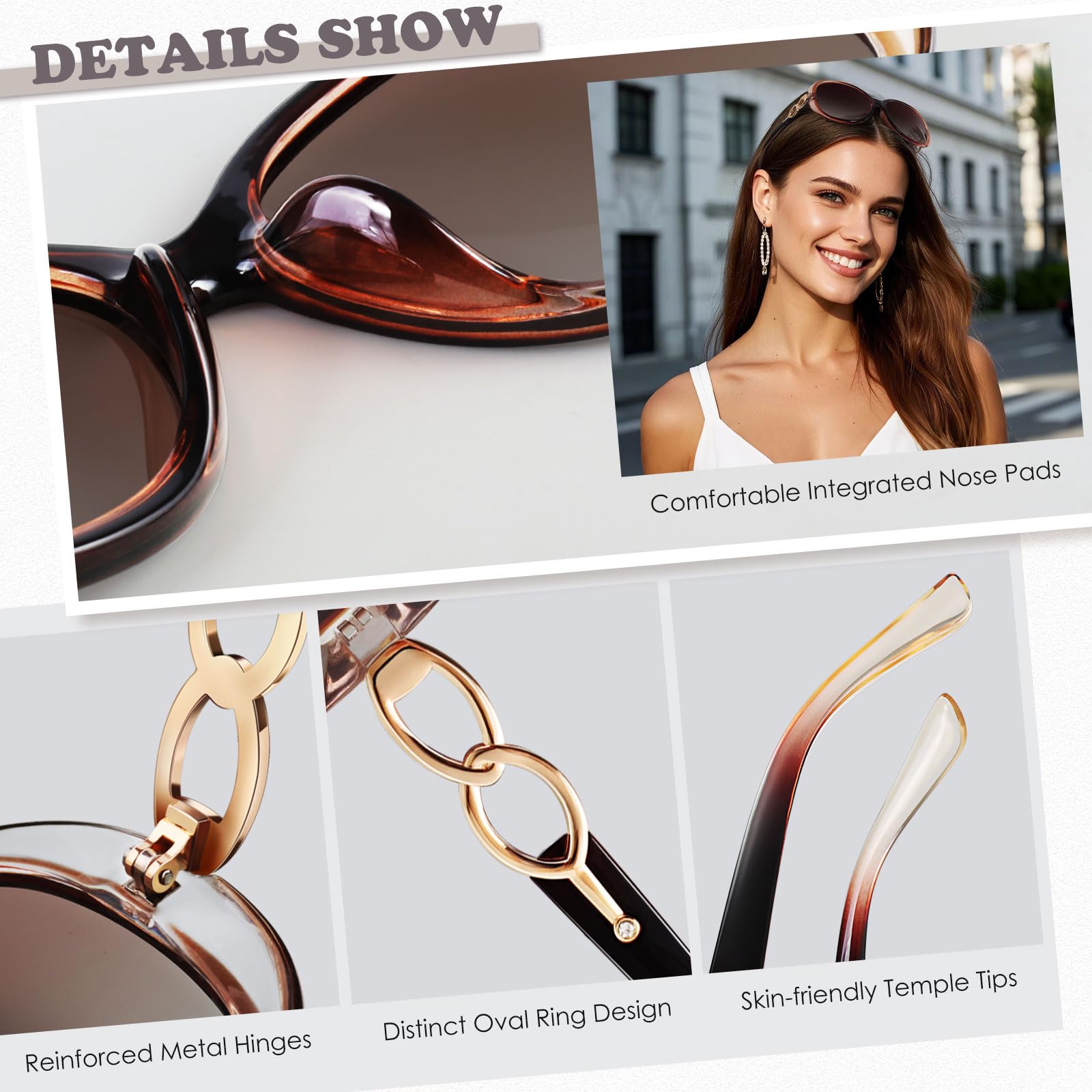 Sunglasses Womens Polarized Trendy Oversized Sun Glasses Fashion Ladies Shades 100% UV400