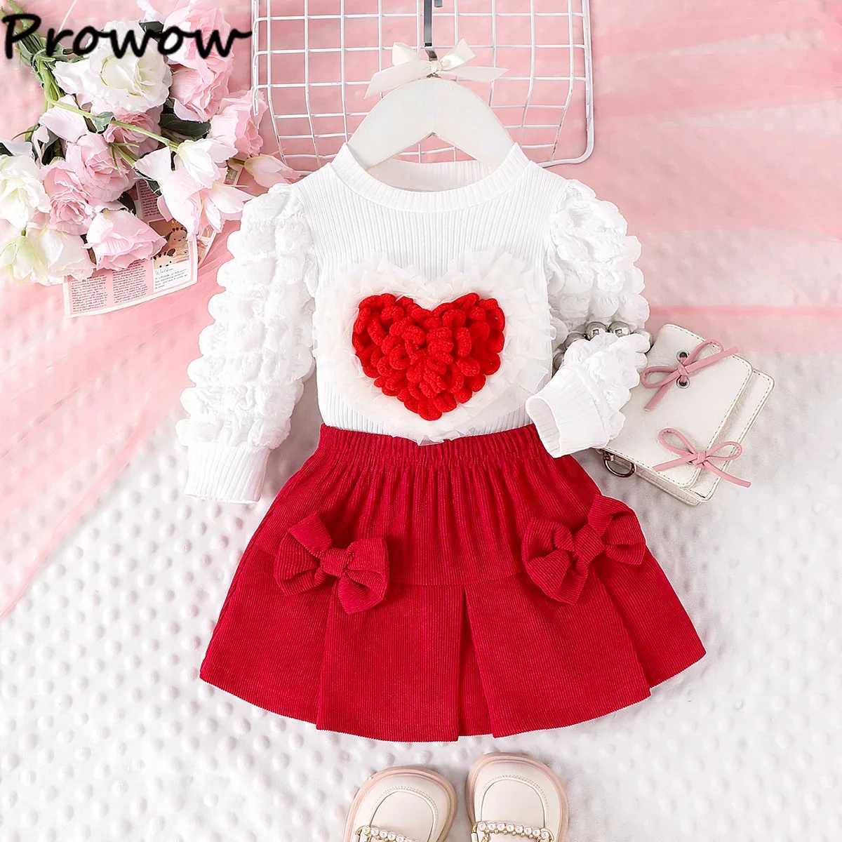 Baby Girl Clothing Sets For 03 Years Old Knited Heart Shape Top and Corduroy Skirts Spring Fal TwoPiece Toddler Girl Outfits L250926ZFLC