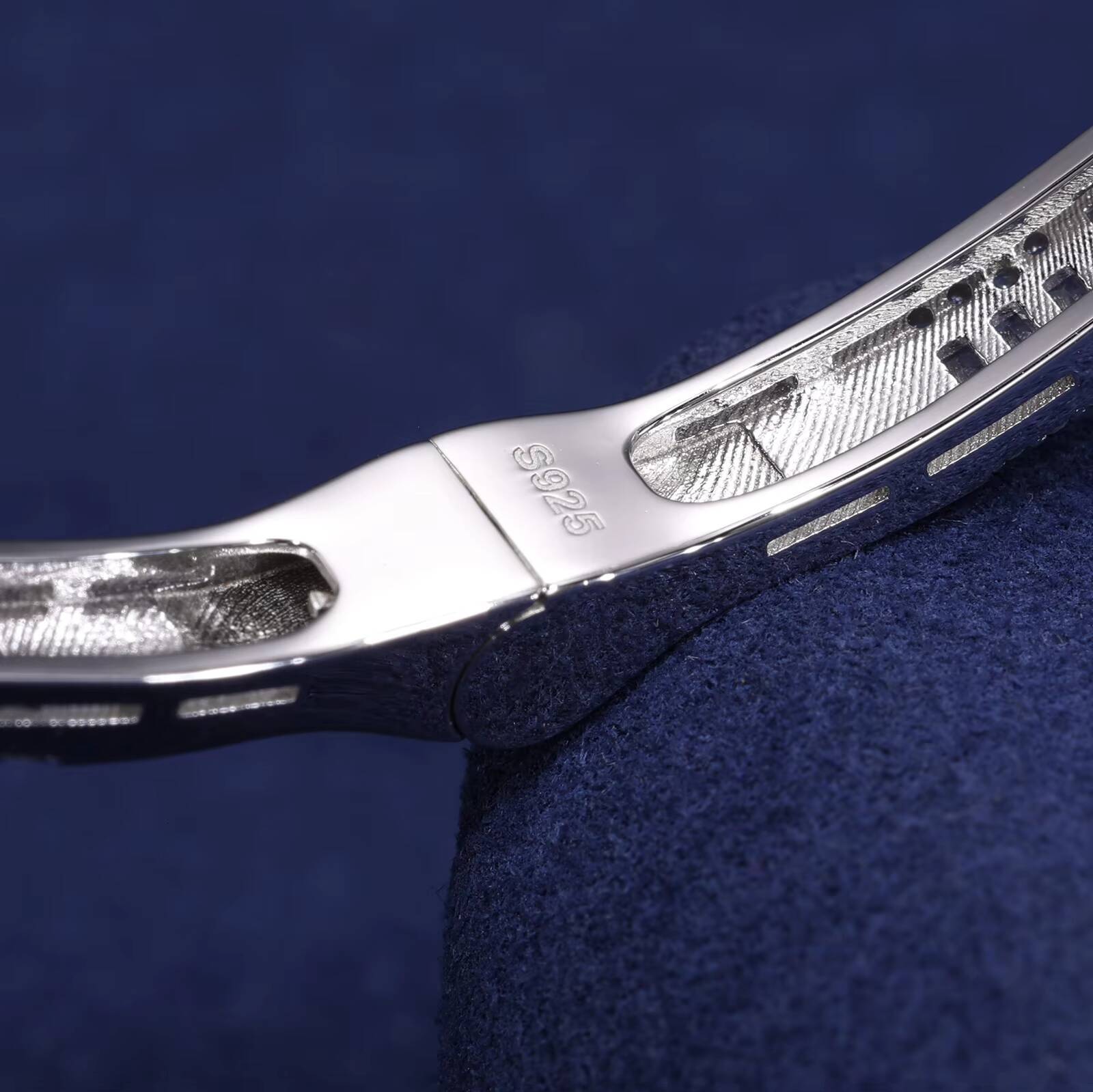 High Quality Hip Hop Jewelry 925 Sterling Silver Hamsa Hand Cuff Bracelet VVS Baguette Moissanite Iced Out Bangle