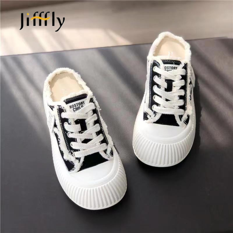 Jifffly Designer Shoes New Fashionable And Luxurious Women's Casual Low-top Flat ShoesHalf-slipper Trendy White Sports sneakers