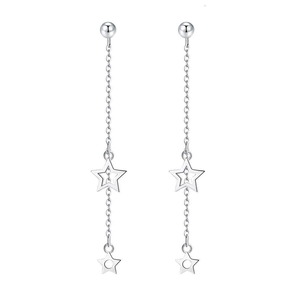 S999 Pure Sier Sparkling Dia Four-Leaf Clover Pearl Earrings Weekly Ear Studs Box Valentine's Day Birthday Gift