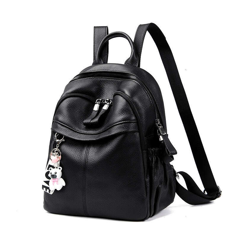 designer bag Luxury bag New Genuine Leather Backpack for Women Fashion Bear Pendant Large Capacity Commuter Bag