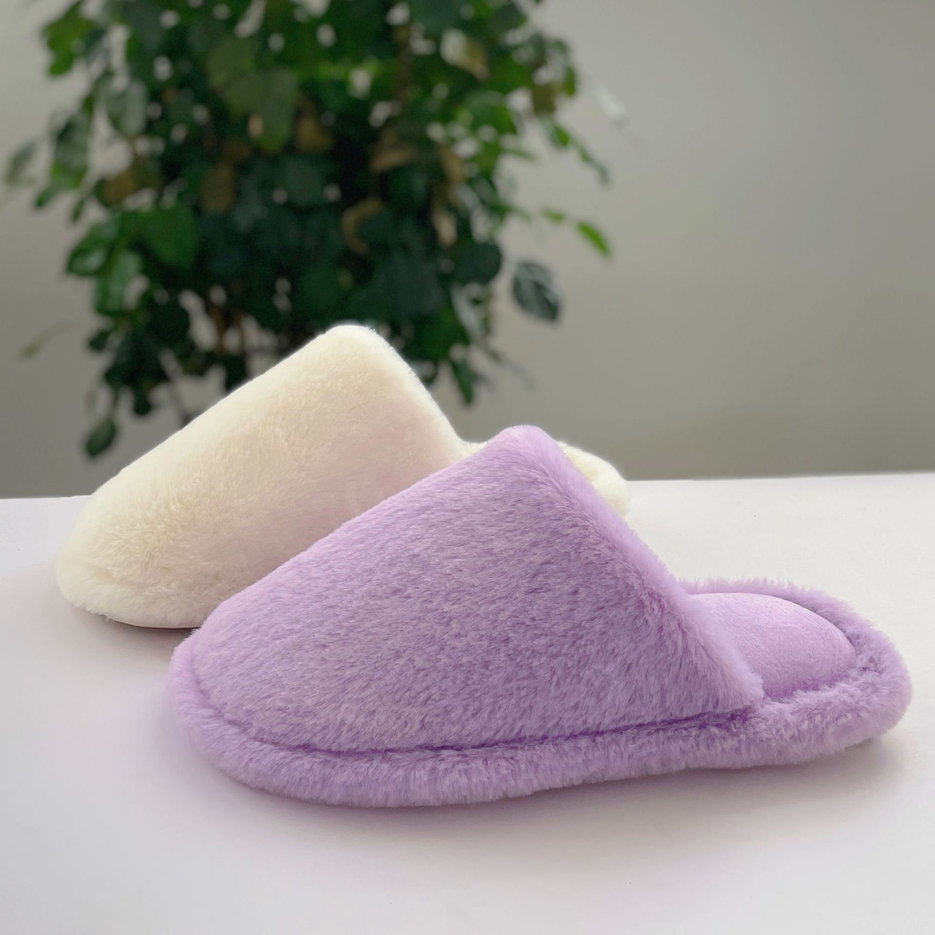 Ins Style Closed-Toe Cotton Winter Home Plush Slippers for Women Indoor Use ddmymarket