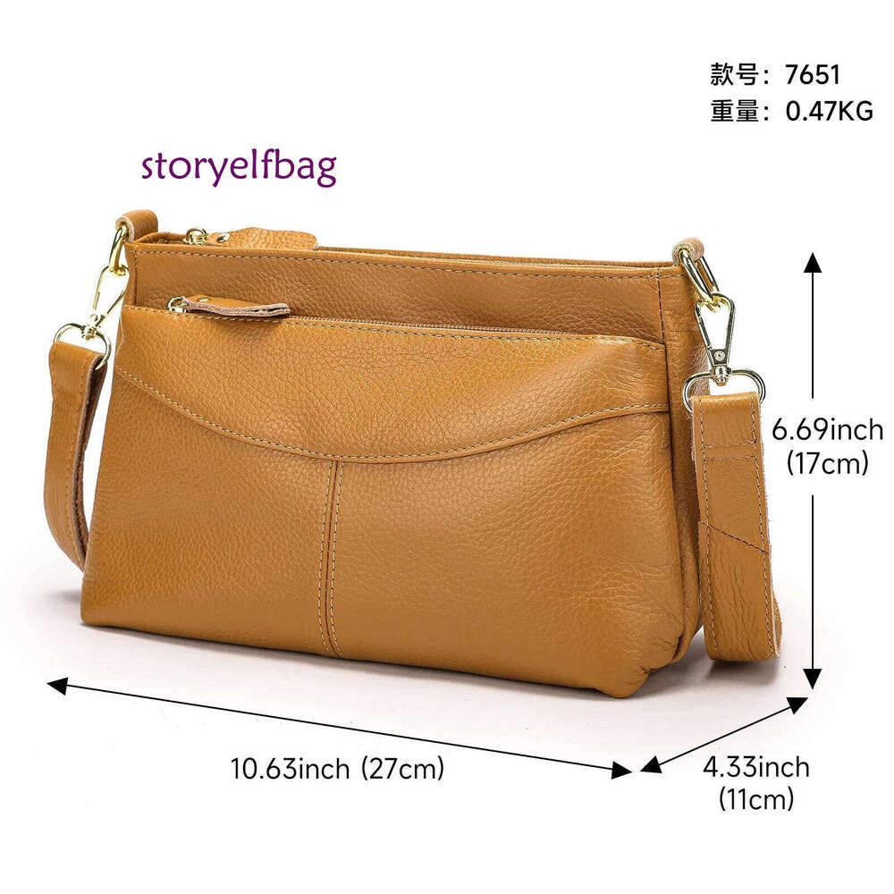 Genuine Leather Women's High Quality Women Crossbody Bag Trendy Designer Cowhide Female Shoulder Bags
