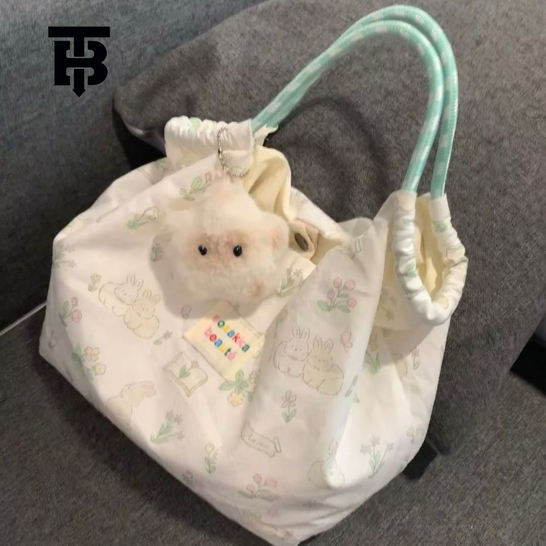 TB BHULAMTE Designer Bag Printed New Large Capacity Commuter Bag Cartoon Rabbit Handbag Korean Style Luxury Bag Shoulder Bag For Female Students Cute 
