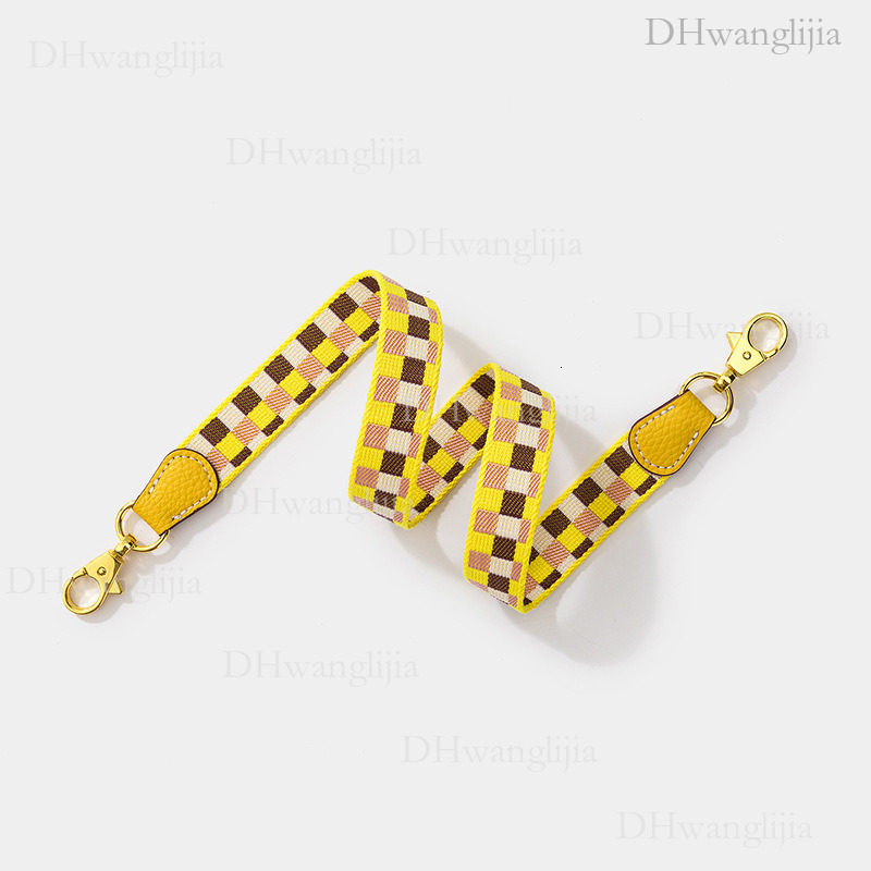 DH Luggage Accessories Checkered Jacquard Ribbon Thin Kelly Evelyn Bag Single Shoulder Crossbody Strap Style