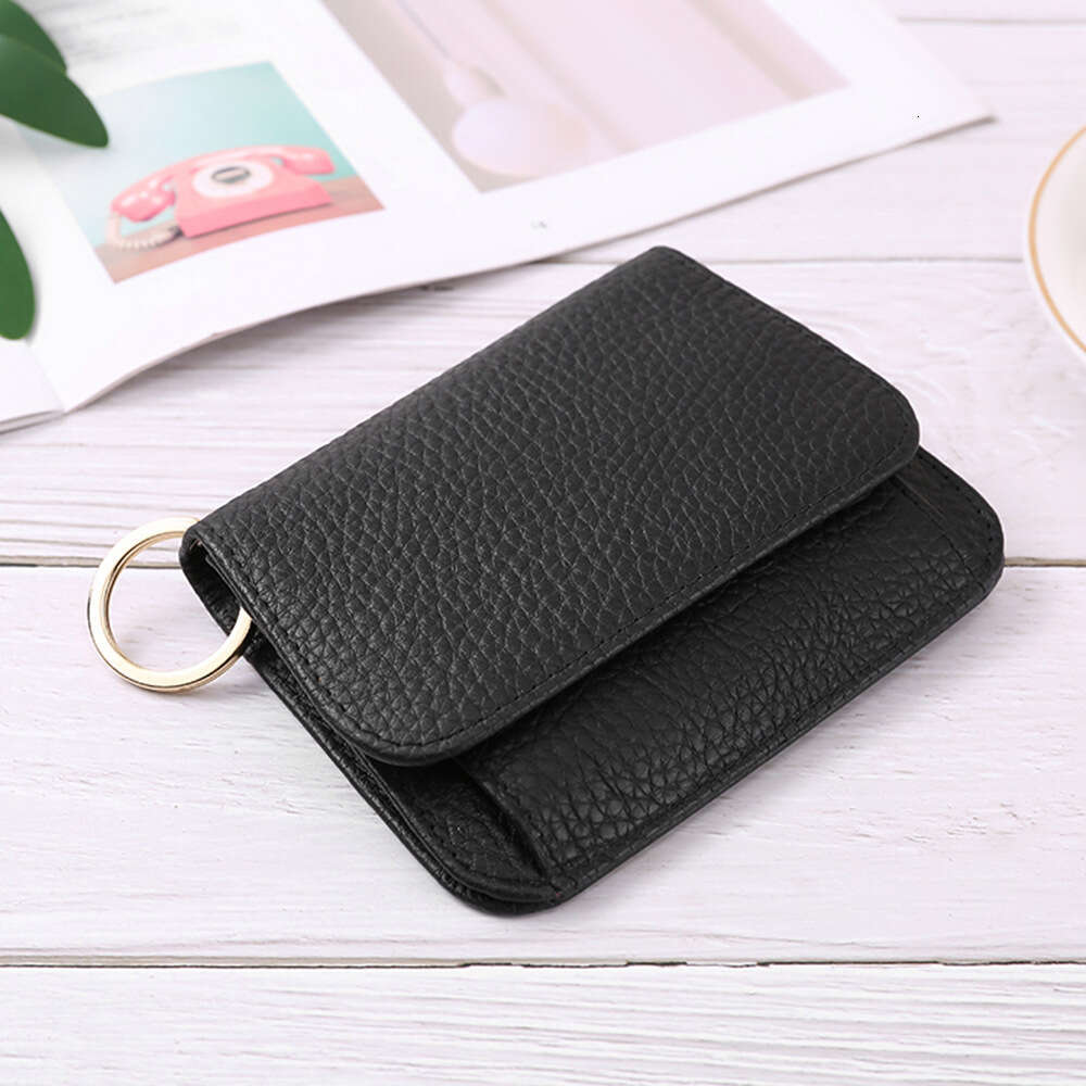 XDBOLO Short Simple Wallet Women's Holder Ins Cowhide Japanese Cute Card Clip Korean Version Mini Coin Purse B5