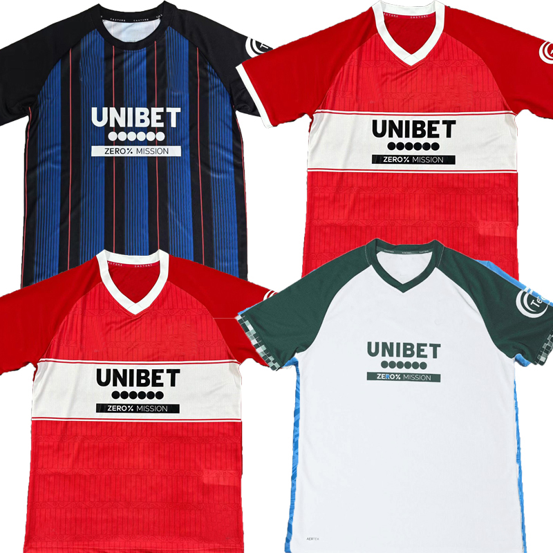 3XL 4XL 25 26 Middlesbrough Home Away Third 2025 2026 Tavernier Payero blue red Howson Mcnair Bola Soccer Jerseys Mens Kids Kits Football Shirt