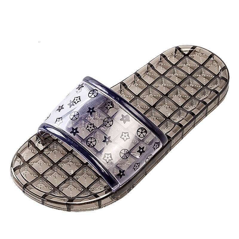 Chuangxingga Crystal Slippers for Men and Women, Four Seasons Indoor Transparent Non-Slip Odor-Free Outdoor Flat One-Word Sandals 2b 9a
