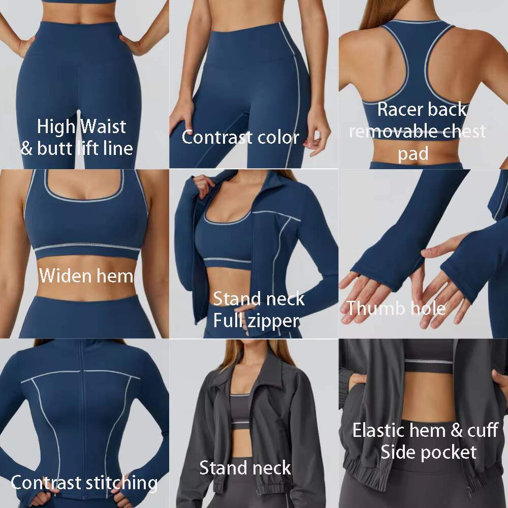 Custom Bra Fitness Yoga Sets Women Custom Leggings for Women Square Neck Color Stitching Racerback High Waist Tummy Control