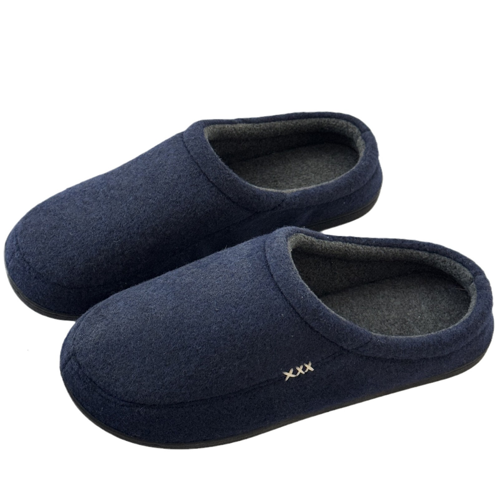 Winter Closed-Toe Men's Slippers with Fleece, Warm and Non-Slip, Large Size Home Cotton Shoes ddmymarket