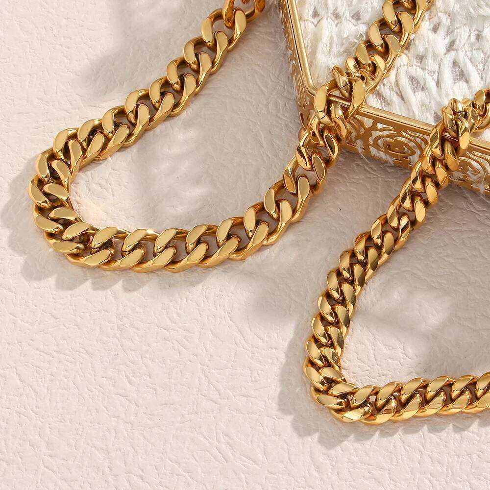 MaitaSlay 13mm Hip Hop Thick Cuban Chain Necklaces for Women Men Gold Plated Punk Choker New Trendy Metal Jewelry Gift