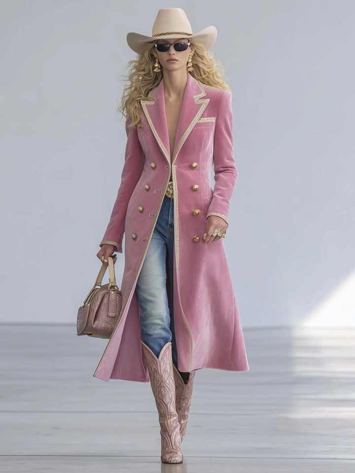 Temperament Women Long Jacket Double Breasted Notch Collar Ladies Prom Evening Guest Formal Occasions Wear Custom Made Suit