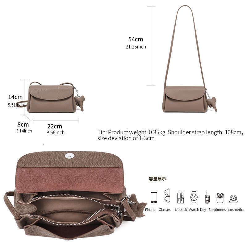 designer bag Luxury bag Fashion Cowhide Small Crossbody for Women 2025 New Shoulder Bag Niche Versatile Commuter Phone Coin Purse