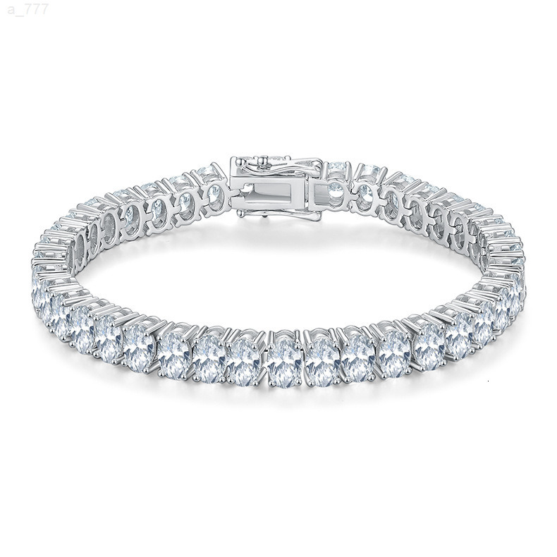 DE 46MM Oval Moissanite Bracelet GRA D Color Moissanite 925 Silver Bracelet 925 Silver Moissanite Tennis Bracelets