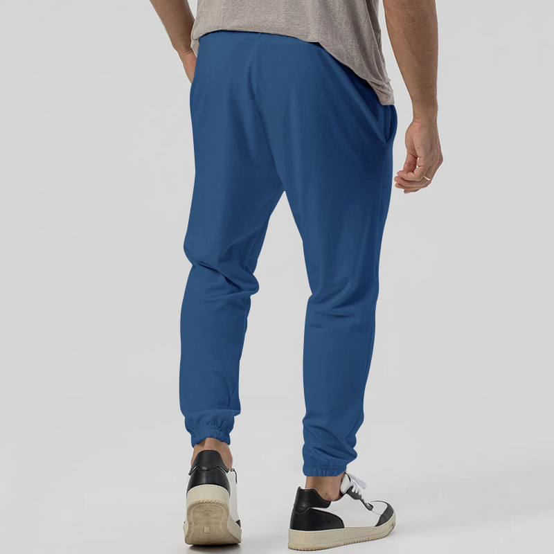 Men joggers elastic ankle solid color loose fit athletic pants tapered leg design autumn winter casual streetwear modern essentials European size: S-3
