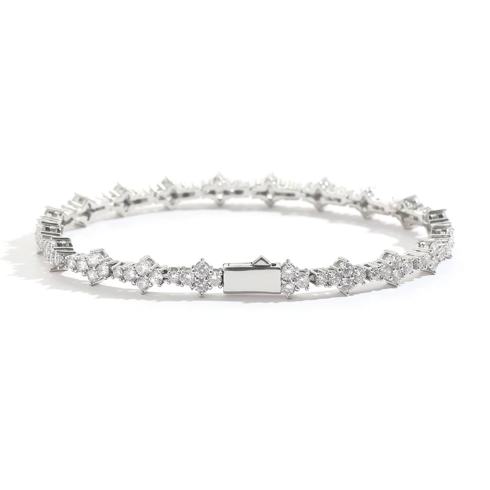 New Products 2025 Plum Blossom Tennis Bracelet Trendy Mens and Womens Full Diamond Fashion Luxury Bracelet Tennis Bracelet