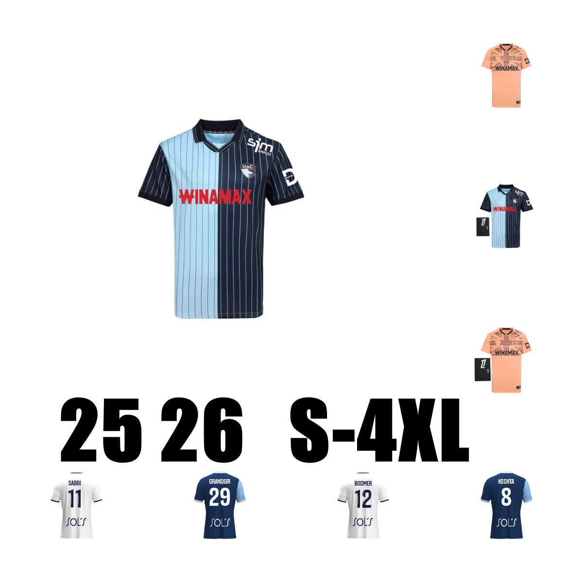 2025 2026 Havre AC Sangante soccer jerseys Kinkoue maillots de foot 25 26 Casimir Toure camisetas de football shirt Kechta 25 26 Operi men kids Targhalline uniform 4XL