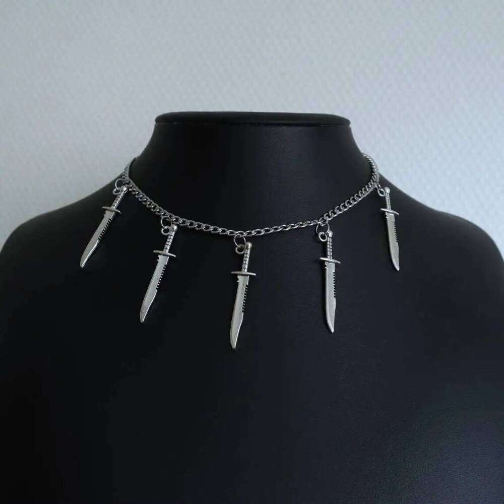 Vintage sword necklace,Goth jewelry,Middle Ages,Broken sword,Pentagram,Moth,Mystery,Rock,Y2k,Blood drop,Choker For Women Man