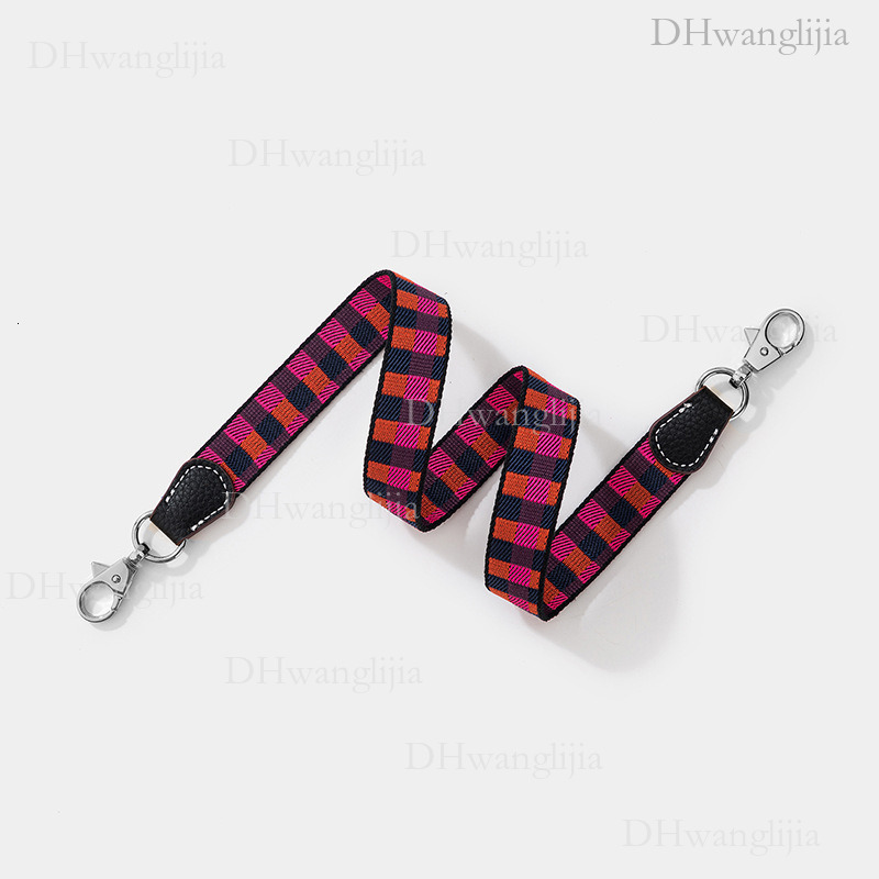 DH Luggage Accessories Checkered Jacquard Ribbon Thin Kelly Evelyn Bag Single Shoulder Crossbody Strap Style