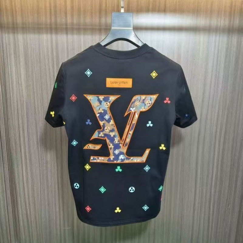 Designer T-shirt pattern light luxury high-end embroidered short sleeved men's summer multifunctional casual cotton comfortable breathable polo shirt top