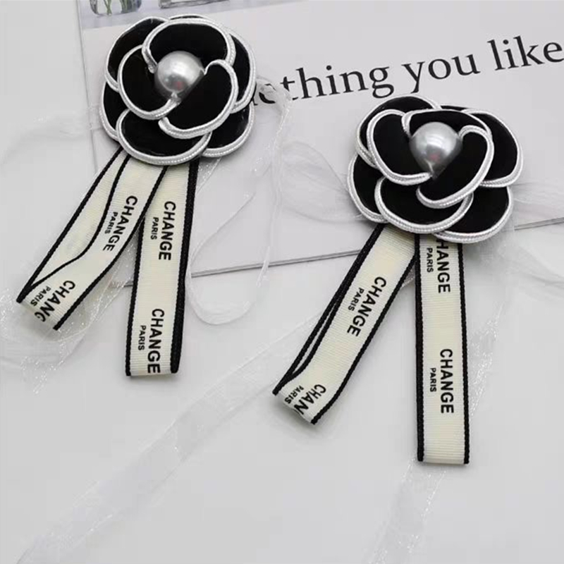 New Curtain Straps Retro Light Luxury High-end Pin, Camellia flower Tie Bedroom French Style Small Fragrant Style Tied Curtain