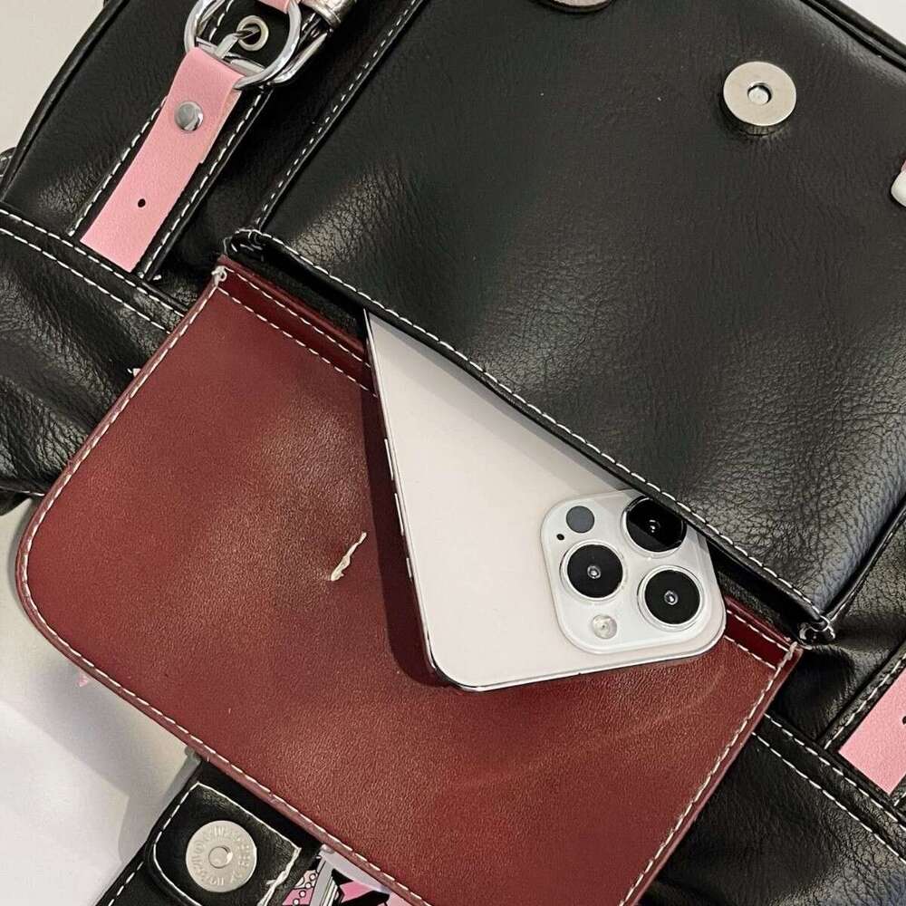 Designer Bag Luxury Bag 2025 New Trendy Cool Girl Black And Pink ColorBlock Shoulder Bag Crossbody For Niche Millennial Hot Girls 01