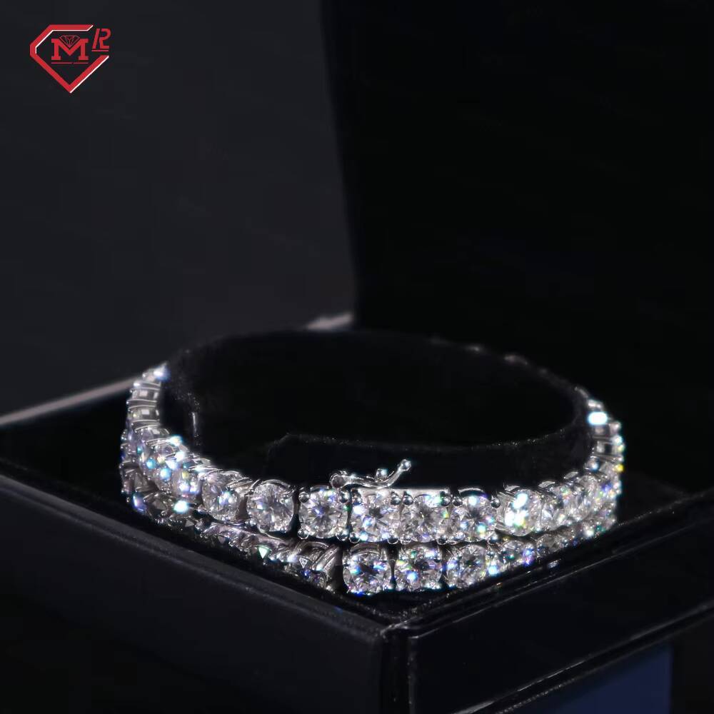 Local Stock 3mm 4mm 5mm 6mm Tennis Bracelet 925 Silver Iced Out Men Women Moissanite Bracelets