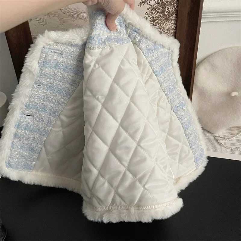 Childrens Clothing Sets Tweed Scented Suit Fleece Coat Pleated Skirt 2pcs Sets Baby Girl Clothes Kids Clothes 2 To 7 Years L250926T7AC