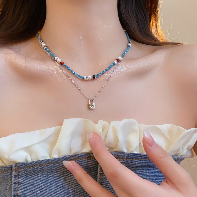 Silver - Toned Beaded Necklace With Turquoise, Pearl And Red Accents Delicate Daily & Elegant Jewelry Gift For Her High - Quality And Artistic Accesso