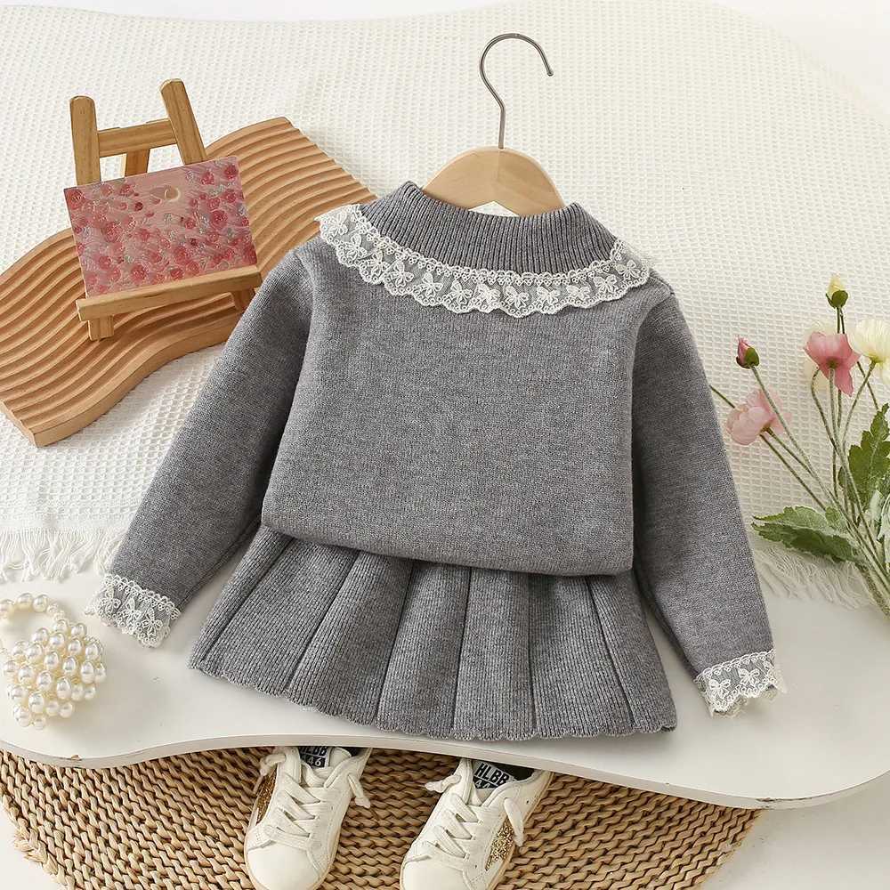 Girls Knitted Clothes Sets Autumn Winter Children Woolen Jersey Sweaters Coats Skirts Kids Princess Dress Suit For Baby Outfits L250926UIMH