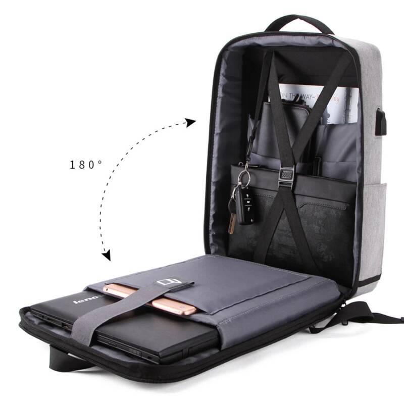 Men's Casual Hard Shell Anti-theft Backpack High Capacity Travel USB Charging Fasion Business Computer Bag For Male high-quality