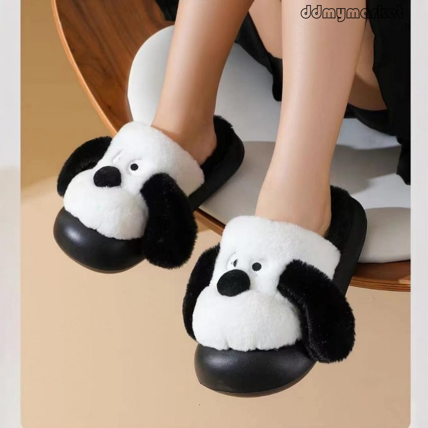 Women's Cotton Slippers Home Use, Autumn and Indoor Warm Couple Plush Non-Slip Thick Sole Maternity Shoes for Winter ddmymarket