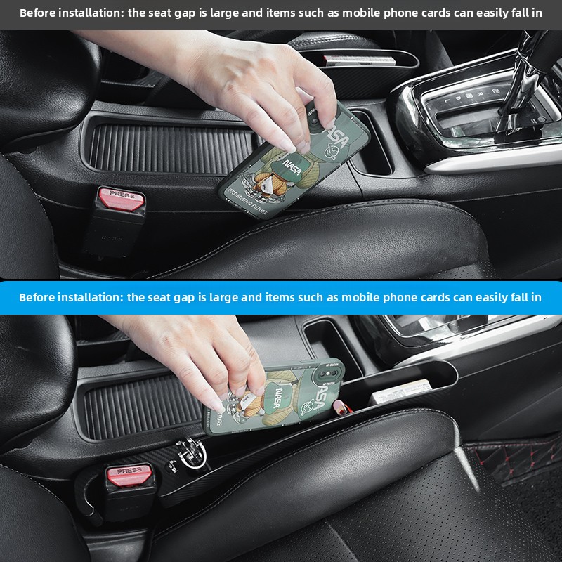 Car Seat Gap Filler Storage Box, TPE Material, Organize Phones & Cards, Eliminate Gaps, Upgrade Car Storage-NO09