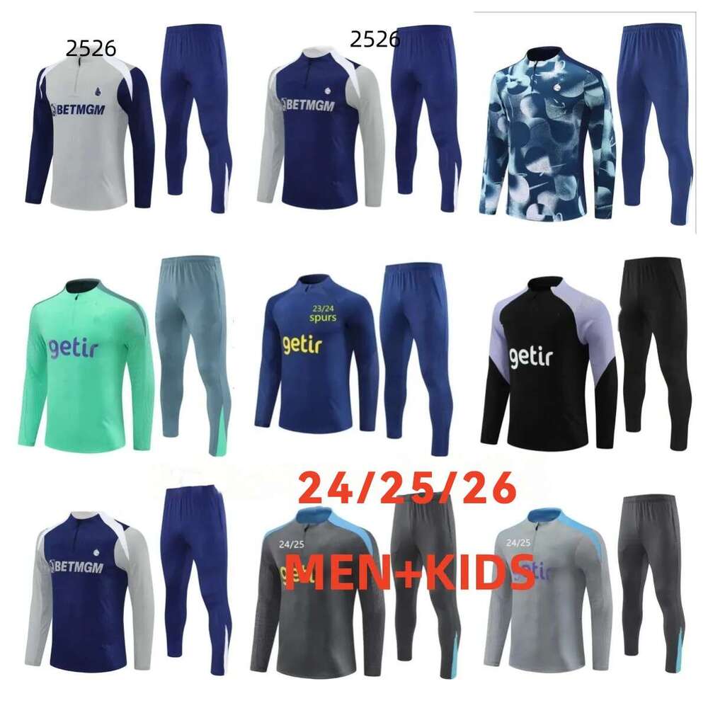 Tottenham sleeved half pull taining suit spu Klinsmann GASCOIGNE ANDERTON SHERINGHAM 2025 2026 HAM BALE KANE HOJBJERG Adult childen's clothing