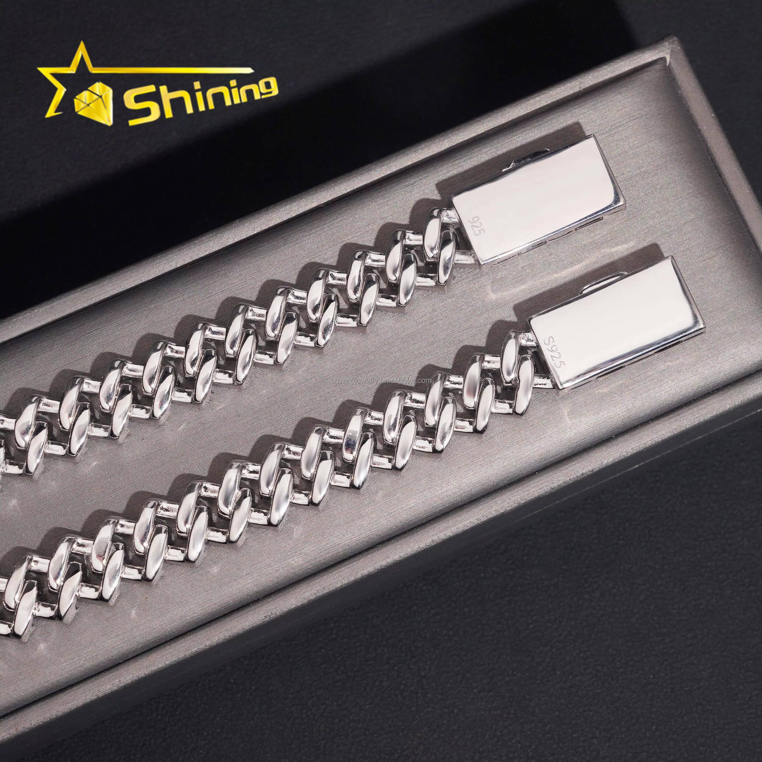 Hot Selling Drop Shipping New Arrivals Hip Hop 12mm 2Row Stone VVS1 Moissanite Diamond Iced Out S925 Silver Miami Cuban Bracelet
