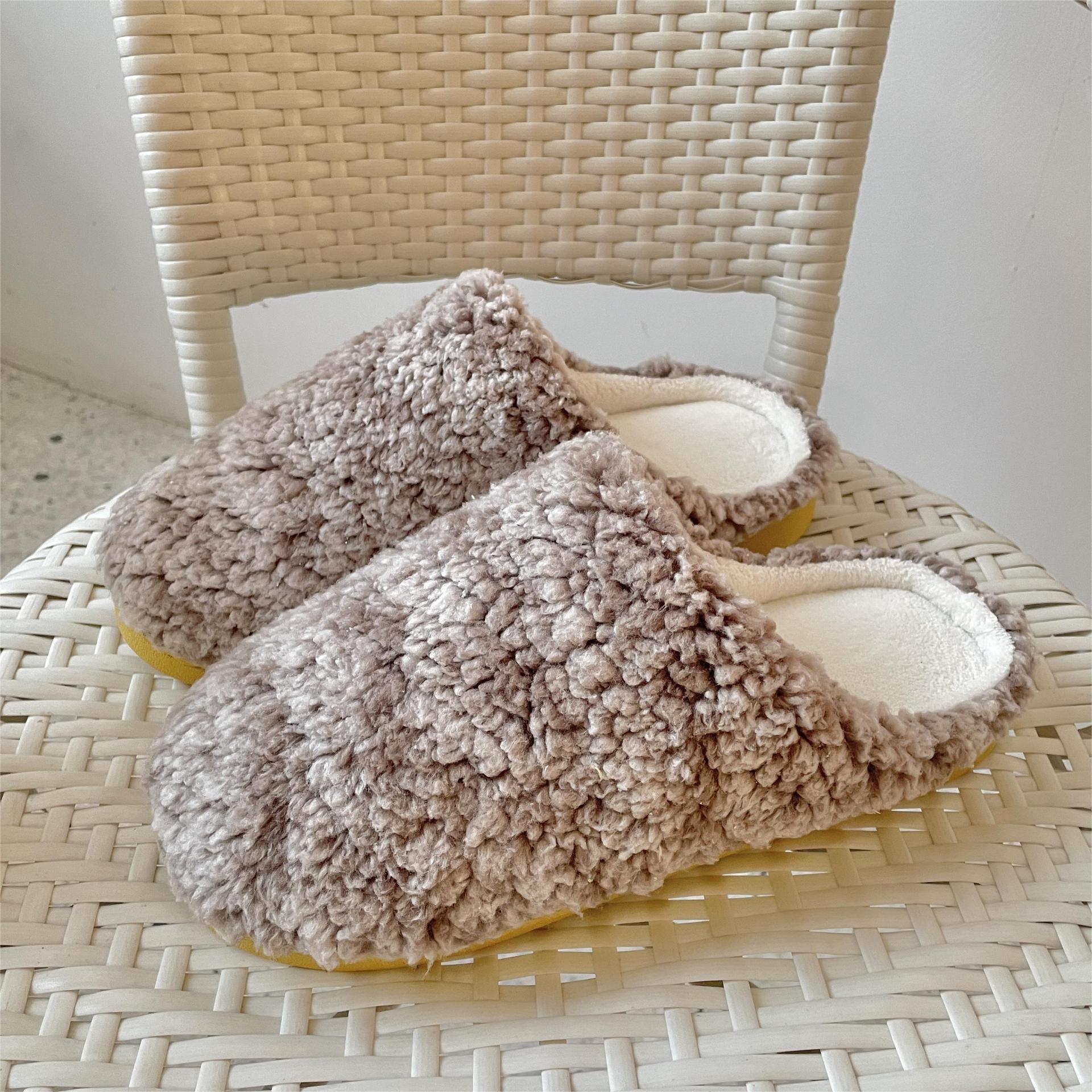 Home Fleece-Lined Thickened Warm Non-Slip Unisex Adult Indoor Cotton Slippers ddmymarket